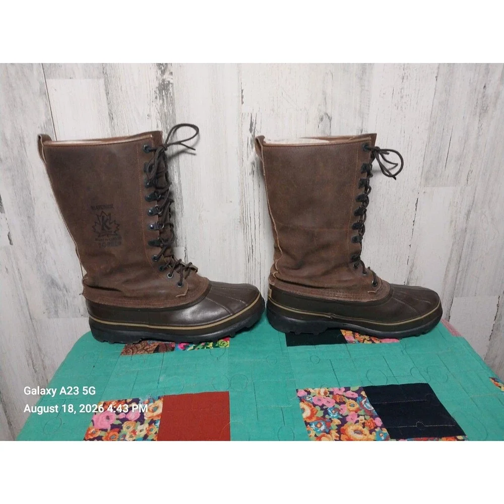 Sorel Maverick Waterproof Snow Boots Brown Leather Men’s Size 9